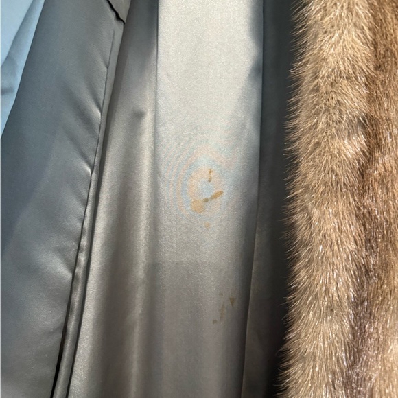 VINTAGE BROWN/TAN MINK FUR COAT-42” - Picture 12 of 16